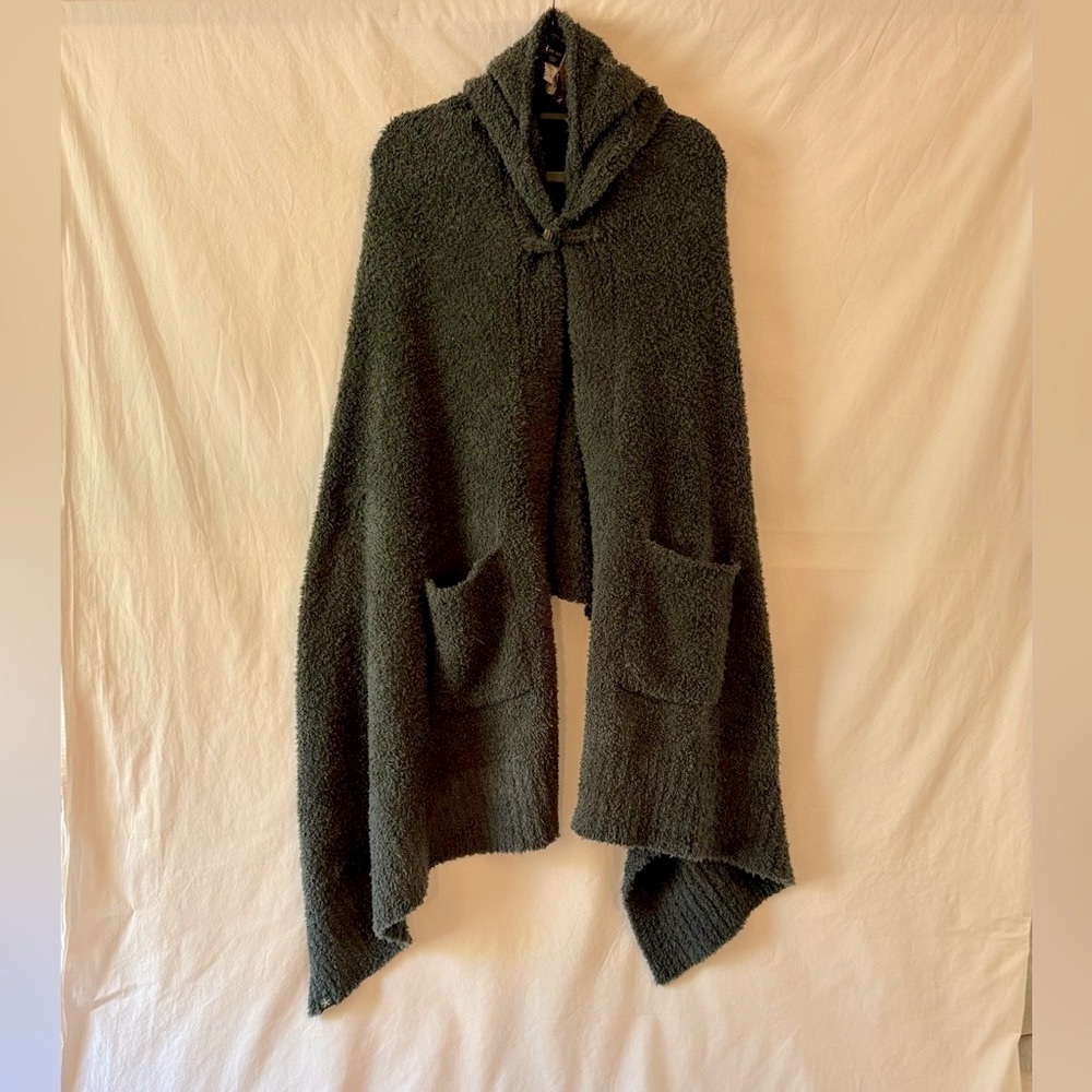 Barefoot Dreams CozyChic Hooded Poncho Wrap Shawl